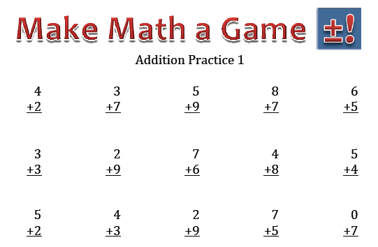 Addition Practice Worksheets